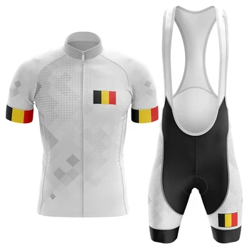 Novo leto 2020 Belgija Pro Team Kolesarski Dres Komplet Triatlon Kolesarske Hlače Meri Cestno Gorska Dirka ropa ciclismo hombre