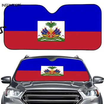 INSTANTARTS Haiti Zastav, Natisnjen Auto Dežnik Avto Dodatki Zaščitnik Prednje Okno Auto sončnega Avto Zajema Vetrobransko steklo, Pokrov