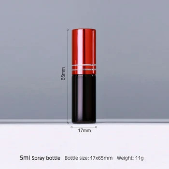 100 KOS/Veliko 5ML Black Razpršilo Spray Steklenice Mini Stekleničke Parfuma s Pisanimi Šoba tkalnico Vzorec