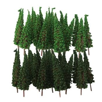 100x Pagoda Dreves Modeli HO Merilu za 1/100 RR Vlak Zeleno Pokrajino Igrača DIY