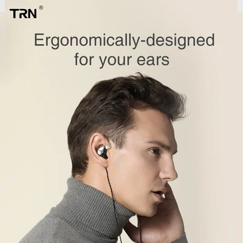 TRN ST1 1DD+1BA Hibridni V Uho Slušalke DJ HI-fi Monitor Teče Šport Slušalke Slušalka, Slušalke Snemljiv Kabel ZST ES4 V80 V90