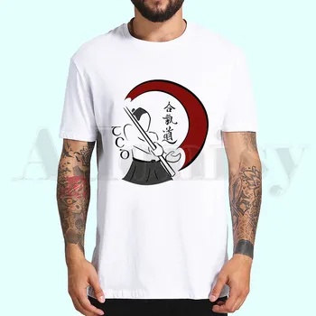 Japonska AIKIDO Moške Priložnostne Tiskanje moška majica s Kratkimi rokavi Moški T-shirt za Moške Shirt Majica