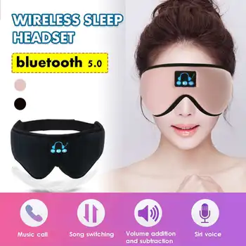 Bluetooth 5.0 3D Brezžične Stereo Slušalke Telefon Glavo Spanja Mehke Slušalke Spalna Oči Masko Glasbo, Slušalke Z MIKROFONOM