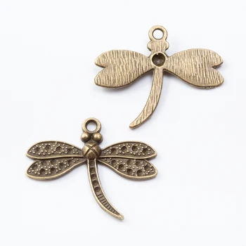 20 kosov retro kovinski cinkove zlitine dragonfly obesek za DIY ročno izdelan nakit, ogrlico, zaradi česar 7341