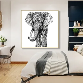 Abstraktna Umetnost Živali Slon Platno Slikarstvo Plakatov in Fotografij Wall Art Platno Slike Cuadros za Dnevna Soba Dekor