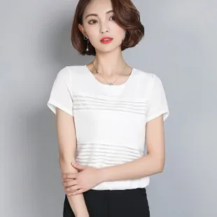 2019 Majica s kratkimi rokavi Ženske Obleke Črna Moda Tee Vrh multi Mode Bombaž Dame Tee Majica