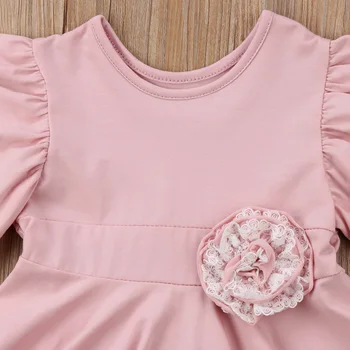 Poletje Srčkan Pageant Princesa Otroci Baby Dekleta Oblačenja Čipke Cvetlični Stranka Mini Obleka Priložnostne Sundress Velikosti 1-5T