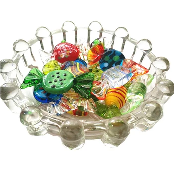 24pcs Dekoracijo Murano Style Letnik Otroci Stranka Pisane Obrti Darilo Festival Razvrstan Glass Candy Figurice Sladkarije Ornament