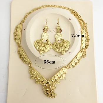 Odličen nabor Alžirski poročni dodatki nastran Muslimanskih nevesta ogrlice uhani izdolbla-out ogrlica