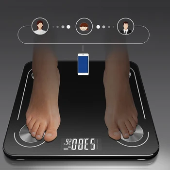 Novi Bluetooth smart telesne maščobe obsega elektronski merilni lestvici za merjenje maščobe zdravje človekovih obsega LED Digitalni Kopalnica Bilance