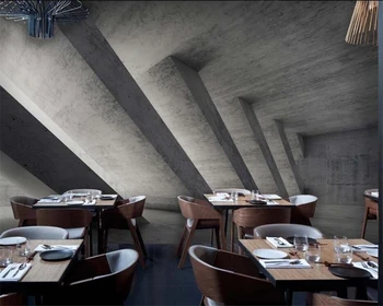 Wellyu ozadje po Meri 3D zidana retro industrijske slog cement sivi steni razširitev prostora stene papirja restavracija dekoracijo обои
