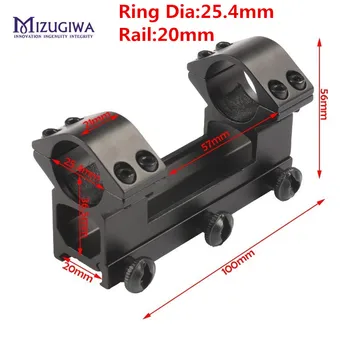 MIZUGIWA Taktične Uporabe Mount 25.4 mm / 30 mm Dvojni Obročki Enem Kosu Višje Gori Povezavi Obroč 11 mm / 20 Weaver Železniškega Pištolo