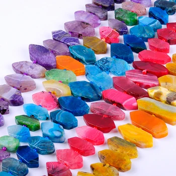 Vrhunska poldragi multicolor dveh straneh opozoril Naravnega kamna agata kroglice DIY nakit kar za ogrlico
