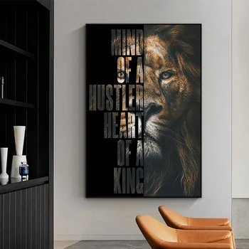 Divji Lev Motivacijsko Pismo Ponudbo Umetnosti Plakatov in Fotografij Lions Platno Slikarstvo Sodobnih Stenskih slikah Za Office Home Dekor
