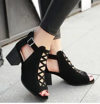 Zapatos mujer močen visokih petah dame čevlji ženska Gladiator gleženj trak poletje chaussure femme ženske sandale črpalke