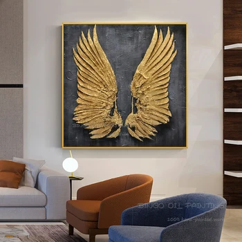 Odličen Slikar Čisto Ročno poslikano Moda Wall Art Povzetek Krila Oljna slika na Platnu Lepoto Likovne Umetnosti Krila Oljno sliko