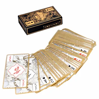 Nepremočljiva Prozorno PVC Poker pozlačeno Zlata Folija, Plastične Igralne Karte Zmaj Totem Kartico Novost Magic Trick