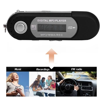 Zaslon, MP3, U disk No. 7 baterijo, kartice USB-line radio kasetni predvajalnik črn