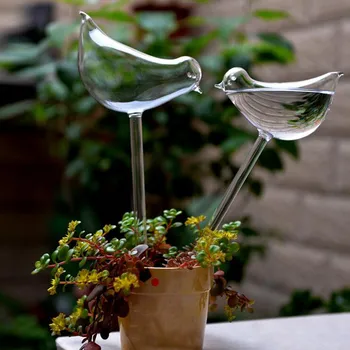 2PCs Za Zalivanje Vrtna Rastlina Naprave v Zaprtih prostorih Samodejno Ljubek Ptic Swan Glass7.31