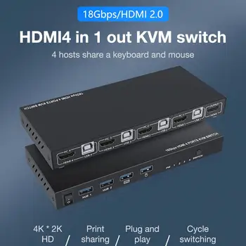 HDMI KVM Stikalo 4 v 1 Izhod HDMI Preklopnik USB Priključite Stikalo za Prenosnik PS3 PS4 in za Nintendo Stikalo
