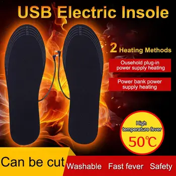 Smart Električni Grelni Vložek Grelec Tople Vložek Za Zimo grel Čevlji Material Lahko Cut USB za Polnjenje