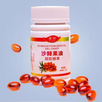 1bottle/60pcs seabuckthom semena olje gel kapsule Zaščito želodca, popravilo poškodovanih sluznico in kožo 700 mg/kos