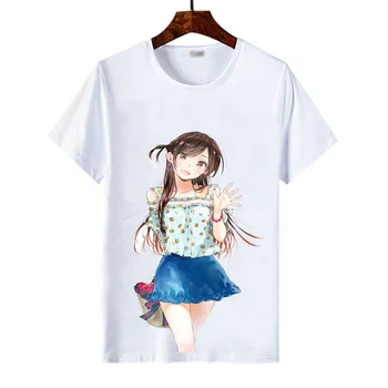 Anime Najem Punco Kanojo, Okarishimasu Kazuya Kinoshita Chizuru Mizuhara T-shirt Cosplay Moški Ženske Črna Unisex Tee Vrhovi