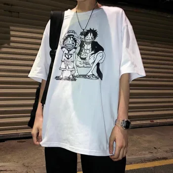 Harajuku svoboden kratki rokavi T-majice bf retro ulične pari t-majice anime slika tiskanje Poletje tanek zgornji deli oblačil za moške, ženske