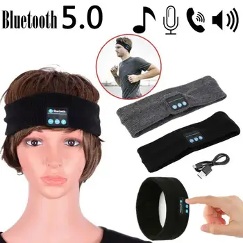 Brezžične Bluetooth Slušalke Glavo Šport Teče Headscarf Slušalke Spanja Slušalke Pohodništvo Stereo Glavo z Glasbo Mic D9B3
