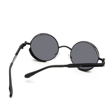Okrogla Kovinska sončna Očala Za Moške in Ženske Oblikovalec Steampunk Modno Razkošje Očala UV400
