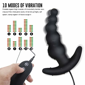 APHRODISIA z vibriranjem Nepremočljiva Butt Plug, 10 Način Črne Barve Silikonski Analni Vibrator Za Moške & Ženske Analni Seks Igrače