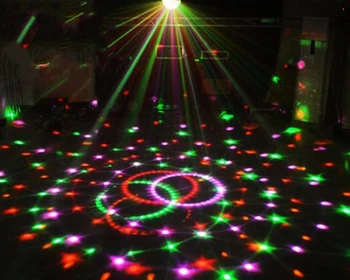 Zvok Vključen Obračanje Disco Krogla Stranka Luči Stroboskopske Luči 3W RGB LED Fazi Lučke Za Božič Doma KTV Božič Poročni Show