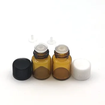 50pcs Mini Eterično Olje, Steklenica z Odprtino Reduktorjem Crossocheilus Plug navoj Parfuma Vzorec 2ml Amber Vial