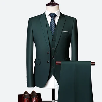 (Blazer +telovnik +hlače) kakovosti moške obleko 2019 classic moške priložnostne poroko jopičem moda za moške priložnostne poslovnih socialne slim obleko