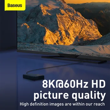 Baseus 8K HDMI je Združljiv Cablefor Xiaomi Mi Polje 48Gbps Digital, za PS5 PS4 HDMI-Compatible2.1 Kabel Razdelilnik 8K/60Hz Kabli