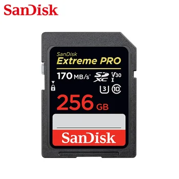 SanDisk Extreme PRO U3 SD 512GB 128GB 256GB 64GB SDXC Pomnilniške Kartice UHS-I Visoko hitrostni Razred 10 170MB/s V30 za Kamero