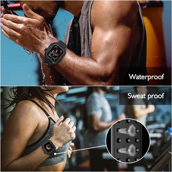 Silikonska Vodotesna Šport Primeru za Apple Watch Band 38 mm 42mm 40 mm 44 mm Dihanje Zapestnica Trak za iWatch Serije SE/6/5/4/3/2