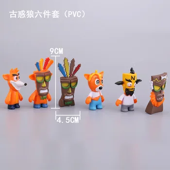 6pcs/set Crash Bandicoot Akcijska Figura, Igrače PVC Model Lutke Za Otroke Darilo
