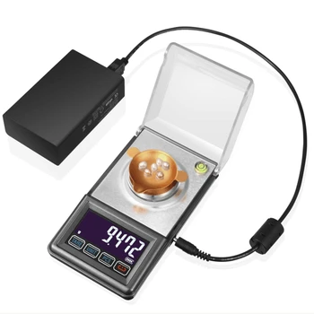 50 g/0.001 g Natančnosti Digitalnih Miligrama Obsega Mini Elektronskih Ravnovesje v Prahu USB Obsega Zaslon na Dotik LCD-Karatno Zlato Nakit Lestvici