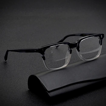 Vintage Optičnih Očal Okvir Acetat Očala za Moške, Ženske, Modno Kvadratnih Kratkovidnost Recept za Očala Ročno Izdelane Retro Oculos