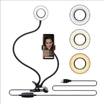 LED Video, Fotografija Selfie Obroč Svetloba, možnost zatemnitve Svetlobe Posnetek Namizno Luč Razsvetljava Z Držalom za Telefon USB obroč lučka Ličila Selfie