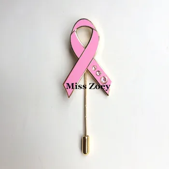 PBR089(1), 7*2,5 cm Promocijsko Darilo Breast Cancer Awareness, Roza Trak Emajl Nosorogovo Kristalno Broška Pin Značko