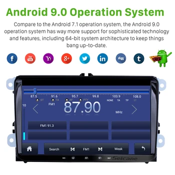 Seicane 2din 9 inch Avto Multimedia Player Android 10.0 API 29 GPS avto Radio Skoda/Seat/Vw/VW/Passat b7/POLO/GOLF 5 6
