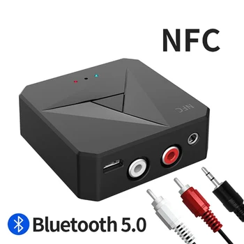 Bluetooth 5.0 Sprejemno Oddajno Avto 3.5 AUX RCA Telefon NFC Adapter Dobrodošli