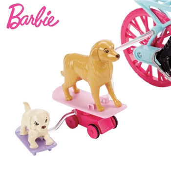 Barbie Izvirniki Kolesarski Komplet Pes Jahanje Igrače za Otroke Modni Slog Lutka Brinquedos za Rojstni dan Dekle Bonecas Darila