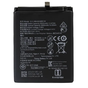3650 mAh Baterijo Telefona Huawei HB436380ECW za P30 Visoke Kakovosti Zamenjava Bateria Baterije za ponovno Polnjenje