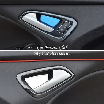 Za Ford Focus 3-2018 Notranja Vrata Skledo Plošča Pokrov Ročaj Imetnik Modeliranje Okvir Trim Iz Nerjavečega Jekla Avto-Styling Opremo