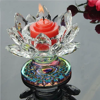 110 mm Feng shui Quartz Crystal Lotus Flower Obrti Stekleni obtežilnik za papir Okraski Figurice Doma Poroka Stranka Dekor Darilo, Spominek