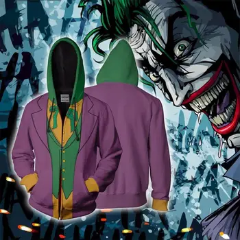 2020 novih Moških Hooded Joker 3D Tiskanih Hoodies Trenirko zadrgo hoodie hooded hip hop vrhovi Dostava trgovina Evropske velikosti xxs-4xl