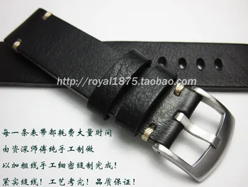 Moški Ročno 18 mm 19 mm 20 mm 21 mm 22 mm Watch pasu Trak za Omega Tissot Seiko Casio Visoko Kakovostnih Ročno izdelanih Retro Brown Watchband